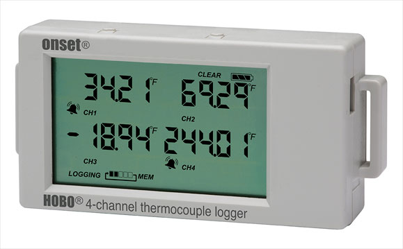 HOBO新款4通道外接熱電偶/溫度探頭LCD溫度記錄儀UX120-014M